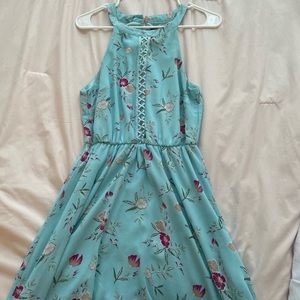 Mint Floral Dress